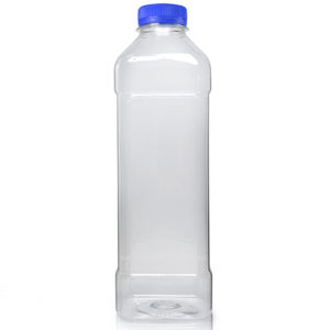 1000ml Square PET Juice Bottle w blue