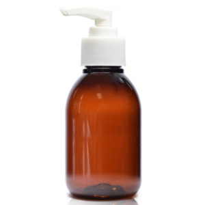 100ml Amber PET Sirop Bottle With Lotion Pump