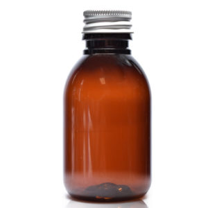 100ml Amber PET Sirop Bottle With Aluminium Cap