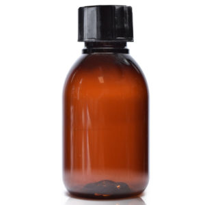 100ml Amber PET Sirop Bottle With Plastic Cap