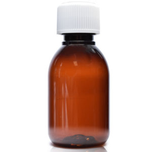 100ml Amber PET Sirop Bottle With Child Resistant Cap