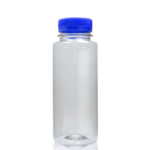100ml slim juice bottle with blue cap