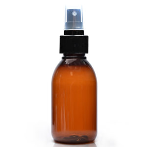 125ml Plastic Amber Bottle With Spray