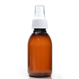 125ml Plastic Amber Bottle With Spray