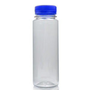 200ml slim juice bottle with blue cap