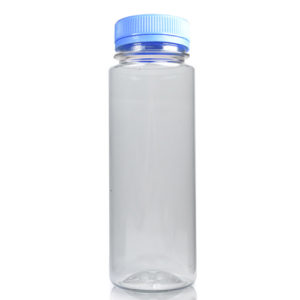 200ml plastic juice bottle with blue cap