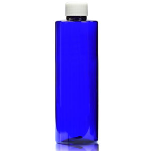 250ml Blue Tubular Bottle with white cap