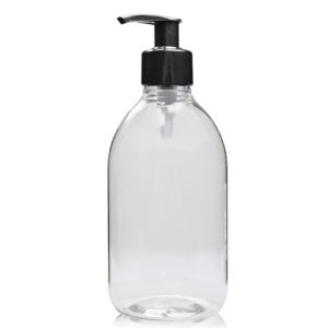 250ml Clear PET Sirop Bottle With Lotion Pump