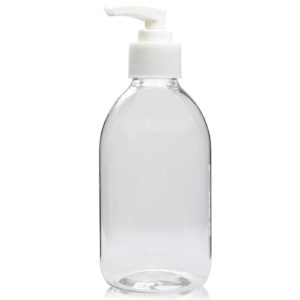 250ml Clear PET Sirop Bottle With Lotion Pump