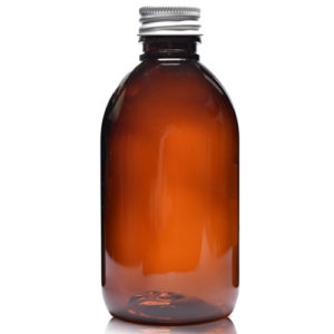 250ml Amber PET Sirop Bottle With Aluminium Cap