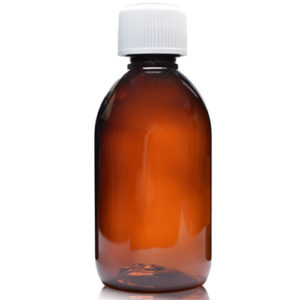 250ml Amber PET Sirop Bottle With Child Resistant Cap