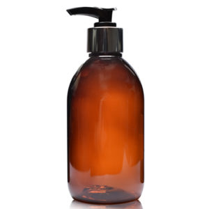 250ml Amber PET Sirop Bottle With Pump