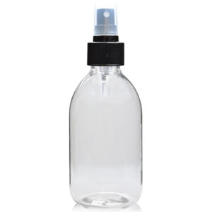 250ml Clear PET Sirop Bottle With Atomiser Spray