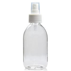 250ml Clear PET Sirop Bottle With Atomiser Spray