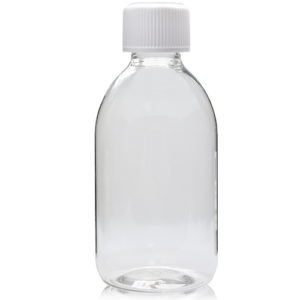 250ml Clear PET Sirop Bottle With Child Resistant Cap