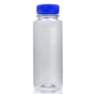 250ml slim juice bottle w blue cap