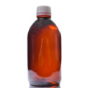 300ml amber plastic Sirop bottle with red band gb