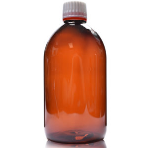 500ml Amber PET Sirop Bottle With Tamper Evident Cap