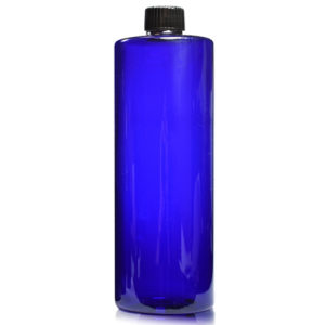 500ml Blue Tubular Bottle with black cap