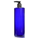 500ml Blue bottle with black silver pump