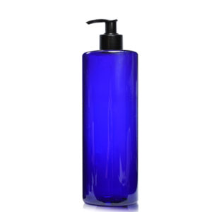 500ml Blue plastic bottle with black lotion pump