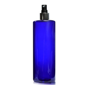 500ml Blue plastic bottle with silver spray