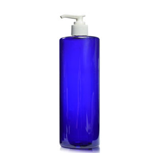 500ml Blue plastic bottle with white lotion pump