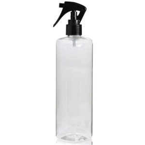 500ml Clear PET Plastic Tubular Bottle & Trigger Spray