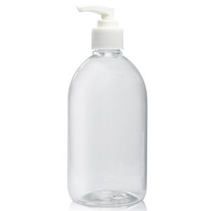 500ml Clear PET Sirop Bottle With Lotion Pump