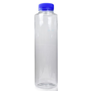 500ml slim juice bottle with blue cap