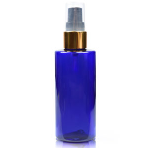 50ml Blue Tubular Bottle with black gold pump