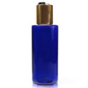 50ml Blue Tubular Bottle with gold black disc