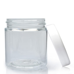 75ml Clear plastic jar with plastic lid