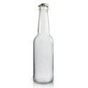 330ml Clear Glass Beer Bottle With Gold Crown Cap