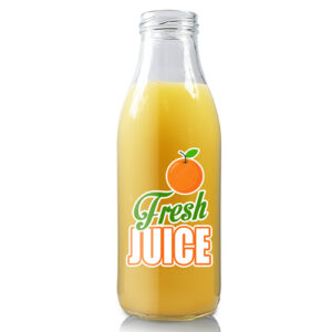 500ml Clear Glass Juice Bottle filled